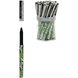 Ручка шариковая Greenwich Line Exotic leaves синяя, 0,7мм, игольчатый стержень, грип, софт-тач