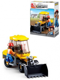 Конструктор пластик.SLUBAN.Город.Трактор (91 дет,1 фигура,в коробке) (Арт. M38-B0377B)