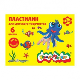 Пластилин 06цв 90г стек карт упак КАЛЯКА-МАЛЯКА ПКМ06-П