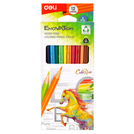 Карандаши пластик трехгранные 12цв Enovation карт упак е/п DELI EC113-12