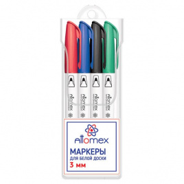 Маркеры в наборе для белой доски 04цв 3мм (з/с/к/ч) е/п ATTOMEX 5040705