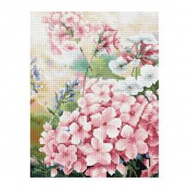 Алмазная мозаика ТРИ СОВЫ Флоксы, 30*40см, холст, картонная коробка с пластиковой ручкой