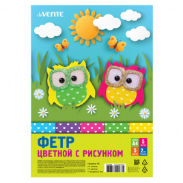 Фетр с рисунком А4 2мм 05л 05цв Hearts е/п DEVENTE 8113209
