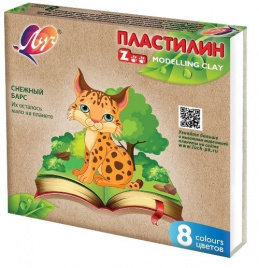 Пластилин ЛУЧ ZOO 8 цв. 120 г со стеком