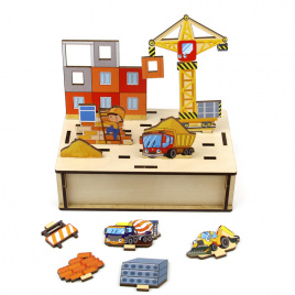 Игра настольная Woodlandtoys Панорама. Стройка