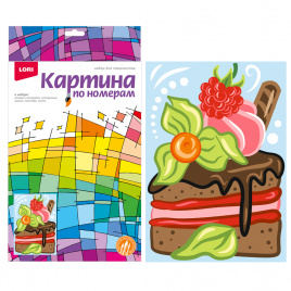 Ркн-068 Картина по номерам для малышей Сладкий тортик