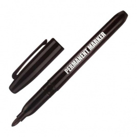 Маркер перманентный круглый наконечник 2.0мм черный  257237