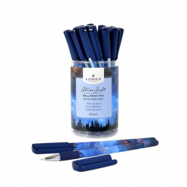 Ручка маслян. LOREX SKY OF STARS.NIGHT серия Slim Soft 0,50 мм синий, кругл. прорезин. корп., игловид.наконеч.