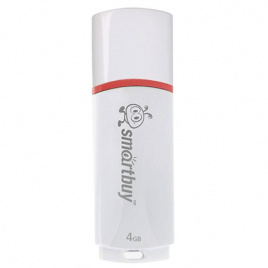 Флэш-диск 4GB SMARTBUY Crown USB 2.0, белый, SB4GBCRW-W