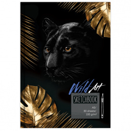 Скетчбук 80л. А5 7БЦ BG Wild Art, матовая ламинация, выб. лак, бежевый блок