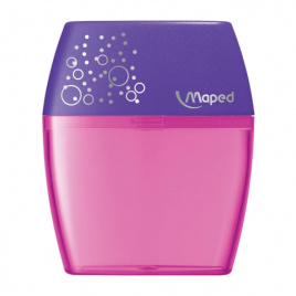 Точилка MAPED (Франция) Shaker, с контейнером повышенный вместимости, 2 отверстия, ассорти, 534755
