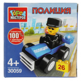 Конструктор ПОЛИЦЕЙСКИЙ на машине, 26дет. Город мастеров в кор.240шт