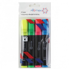 Маркеры в наборе текстовыделители 04цв корпус плоский 1-4мм (ж/з/р/г) е/п ATTOMEX 5045401
