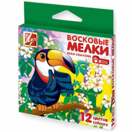 Мелки восковые 12цв Мини.ZOO карт упак е/п ЛУЧ 12с865-08