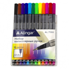 Набор линеров 12цв 0.4мм корпус серый е/п ALINGAR AL7190