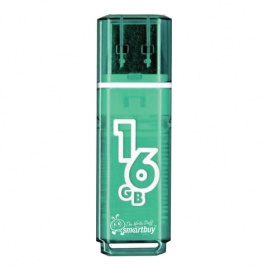 Флэш-диск 16GB SMARTBUY Glossy USB 2.0, зеленый, SB16GBGS-G