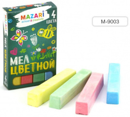Мел цветной 04цв карт упак MAZARI M-9003
