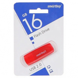 Флеш-драйв 16GB USB 2.0 Scout красный е/п SMARTBUY SB016GB2SCR