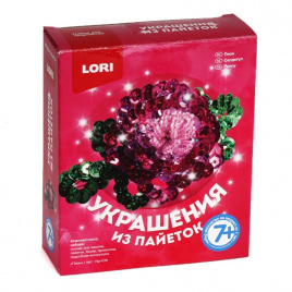 LORI Украшения из пайеток ЗаколкаПионУкр-035