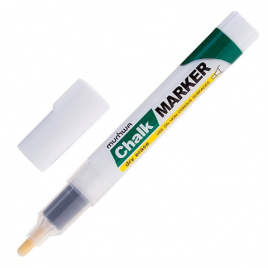 Маркер меловой MUNHWA Chalk Marker, сухостираемый, 3мм, на спиртовой основе, БЕЛЫЙ, CM-05