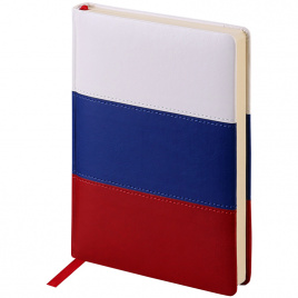 Ежедневник недатированный, A5, 160л., кожзам, OfficeSpace Flag, триколор