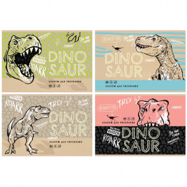 Альбом для рисования 40л., А4, на скрепке BG Dinosaur