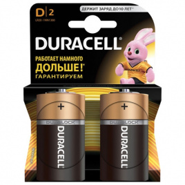 Батарейки DURACELL Basic, D (LR20, 13А), алкалиновые, КОМПЛЕКТ 2 шт, в блистере (ш/к 2512)