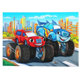 ПАЗЛ-РАМКА. 24 элемента. БОЛЬШИЕ ГОНКИ (Арт. П24-5759)