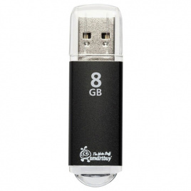 Флэш-диск 8GB SMARTBUY V-Cut USB 2.0, металл. корпус, черный, SB8GBVC-K