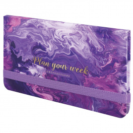 Еженедельник недатированный с резинкой (171х93 мм), BRAUBERG, твердый, УФ-ЛАК, 64 л., Blur, 114576