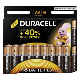 Батарейки DURACELL Basic, AA (LR06, 15А), алкалиновые, КОМПЛЕКТ 18 шт, в блистере, (ш/к 7519)