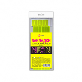 Закладки-ляссе клейкий край 12*376 ПВХ Neon желтые 6шт/уп е/п ДПС 2921-912