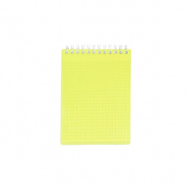 Блокнот А6 80л клетка/гребень пластик Velvet Neon желтый HATBER 80Б6В1гр_03037
