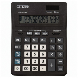 Калькулятор CITIZEN BUSINESS LINE CDB1401BK, настольный, 14 разрядов, двойное питание, 157x200мм