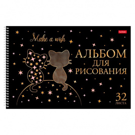 Альбом для рисования 32л/спираль фольг Время чудес асс (5диз) перф HATBER_ 32А4лофВсп
