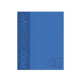Тетрадь 48л клетка пластик Progressive синий HATBER 48Т5В1