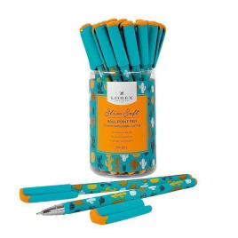 Ручка маслян. LOREX COLOR EXPLOSION.CACTUS серия Slim Soft 0,50 мм синий, кругл. прорезин. корп., игловид.наонеч.