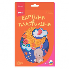 Набор ДТ Картина из пластилина Зайка на луне е/п LORI ПЗ/ПЛ-010