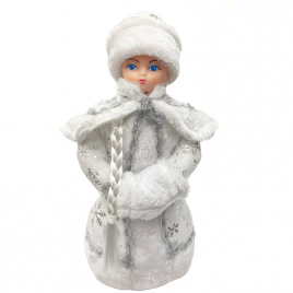 Декоративная кукла Снегурочка под елку 35см, белая, подарочная упаковка СН-02