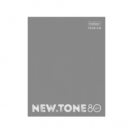 Тетрадь на кольцах 80л клетка ламин NEWtone Pastel серый жемчуг HATBER-PREMIUM 80ТК5A1_05054