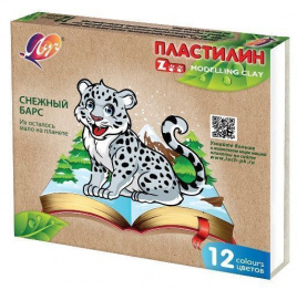 Пластилин ЛУЧ ZOO 12 цв. 180 г со стеком