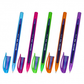 Ручка шариковая масляная BRAUBERG BOMB GT Color, СИНЯЯ, прорезиненный корпус ассорти, узел 0,7 мм, линия письма 0,35 мм, 143346