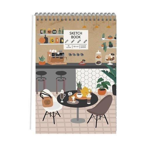 Скетчпад COFFEE TIME 210х290 мм 40 л. А4 евроспир. крафт выб. УФ-лак фото 1