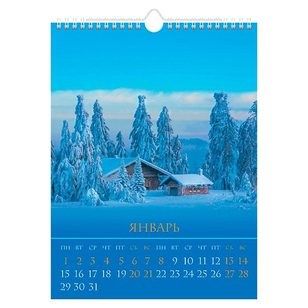 Календарь настенный перекидной 1гр/1бл 220*300 2024 Мини.Двенадцать месяцеве/п HATBER 12Кнп4гр_29718 фото 1