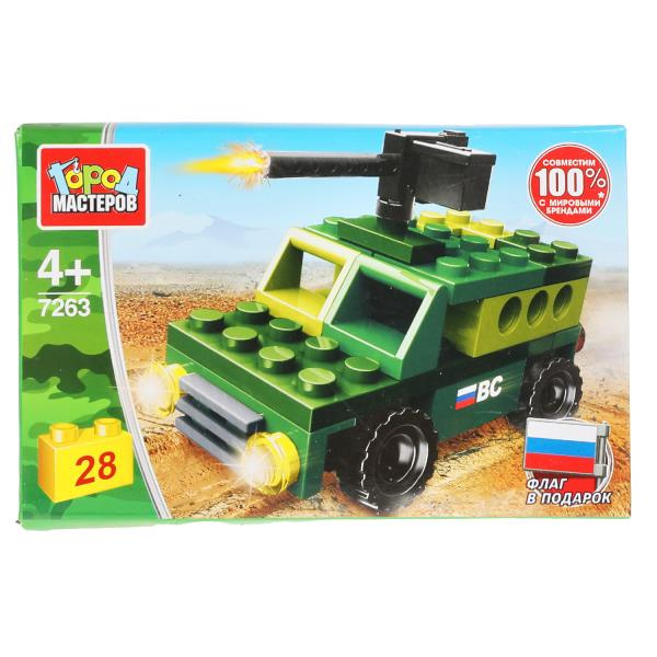 Конструктор ВОЕННЫЙ ДЖИП, 28 дет. Город мастеров в кор.2*120шт фото 1