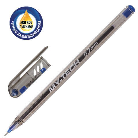 Ручка шариковая масляная PENSAN My-Tech, игольчатый узел 0,7мм, линия 0,35мм, синяя, 2240 фото 1