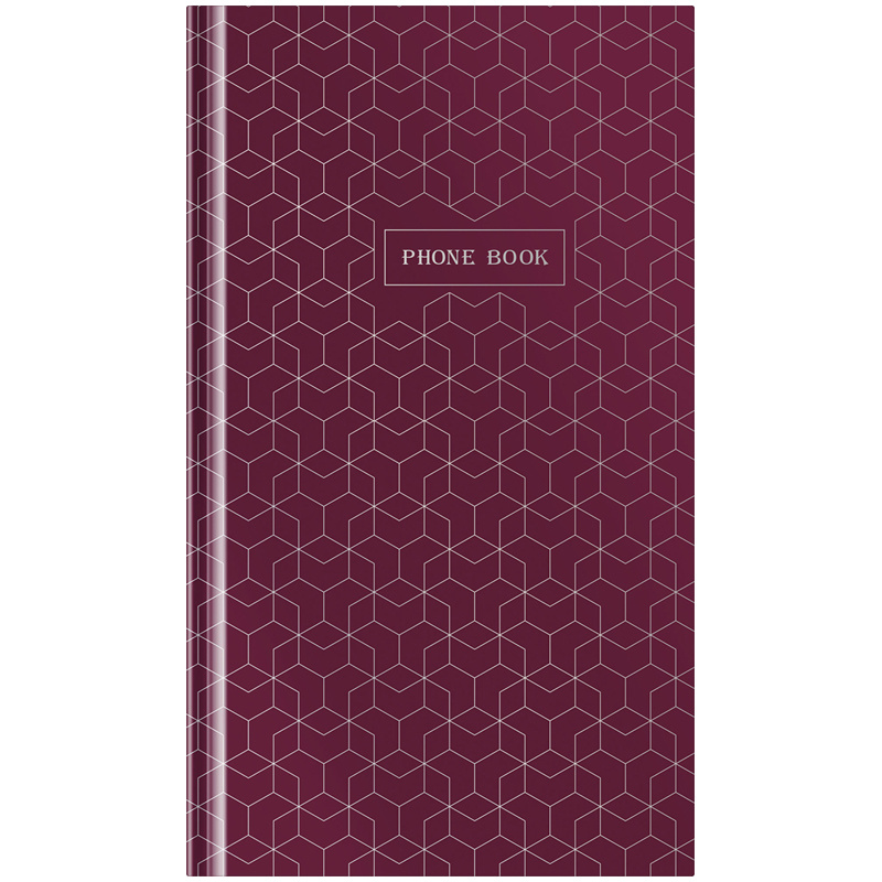 Телефонная книга А5, 80л., 7БЦ, OfficeSpace Моноколор. Burgundy (бордовый), выборочный уф-лак, с высечкой фото 1