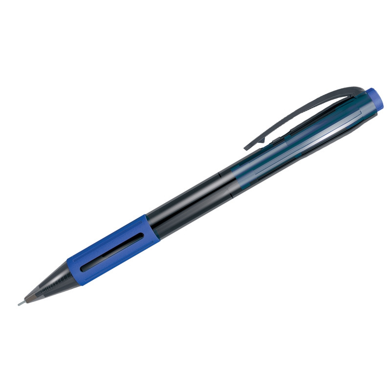 Ручка шариковая автоматическая Berlingo SI-400 синяя, 0,7мм, грип фото 1