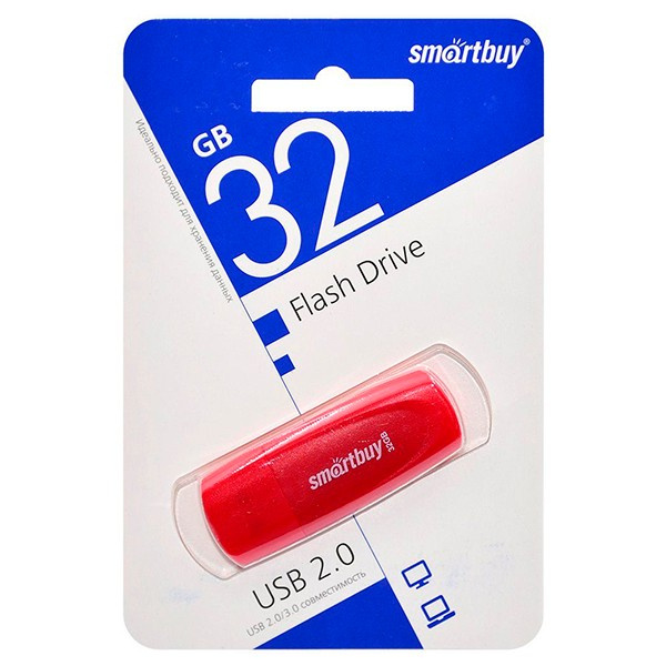 Флеш-драйв 32GB USB 2.0 Scout красный е/п SMARTBUY SB032GB2SCR фото 1