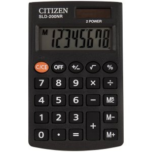 Калькулятор карманный 08-разрядный DP 98*60мм черный е/п CITIZEN SLD-200NR фото 1